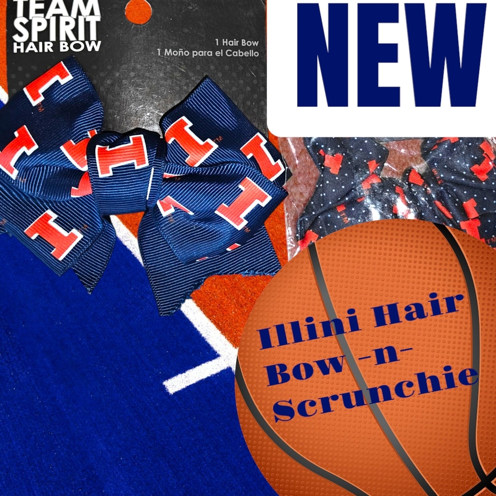 Hair Bow - Blue and Orange